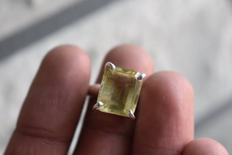 925 Silber Natürlicher Zitronenquarz-Ring-Zitronenquarz-Ring-Quarz-Ring-Facettierter Zitronenquarz-Ring-Handgemachter Ring-Ring Für von UniquejewelryIndia