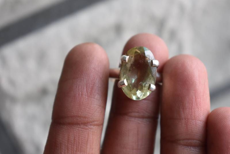 925 Silber Natürlicher Zitronenquarz-Ring-Zitronenquarz-Ring-Quarz-Ring-Facettierter Zitronenquarz-Ring-Handgemachter Ring-Ring Für von UniquejewelryIndia