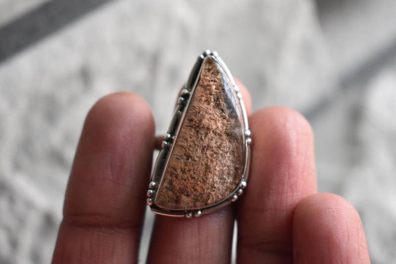 925 Silber Natur Lodolith Ring-Natur Garten Quarz Lodolith Ring-Garten Ring-Lodolith Design Ring von UniquejewelryIndia