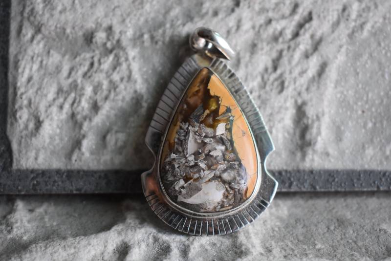 925Er Silber Natürlicher Brekzien Edelstein Anhänger-Brekzien Anhänger-Handgemachter Anhänger-Mookit Anhänger-Natürlicher Anhänger von UniquejewelryIndia