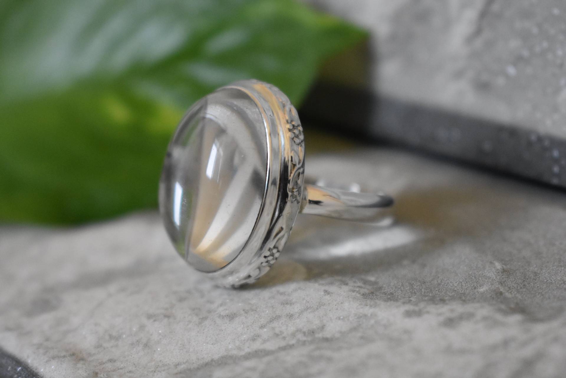 Handgemachte 925 Silber Klare Quarz Ring - Natürliche Edelstein von UniquejewelryIndia