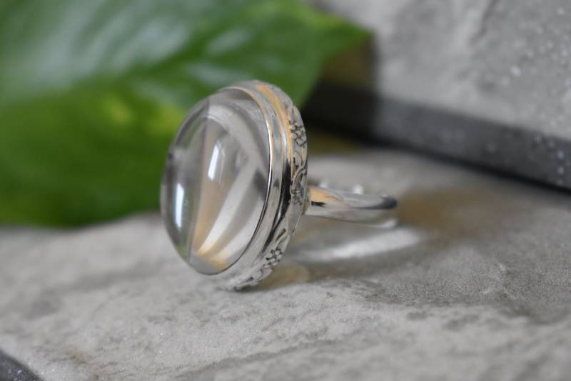 Handgemachte 925 Silber Klare Quarz Ring - Natürliche Edelstein von UniquejewelryIndia