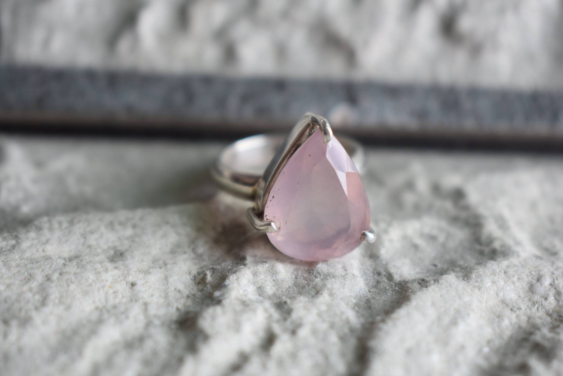 925Er Silberring - Natürlicher Facettierter Rosenquarzring - Quarzring-Rosa Rosenquarz von UniquejewelryIndia