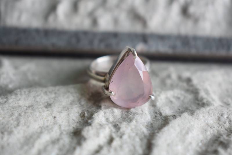 925Er Silberring - Natürlicher Facettierter Rosenquarzring - Quarzring-Rosa Rosenquarz von UniquejewelryIndia