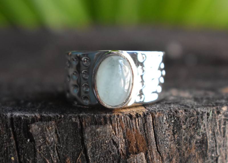 Herren-Aquamarin-Ring-Unisex-Aquamarin-Ring-925 Silber Natürlicher Aquamarin-Ring-Aquamarin-Ring-Silberring-Himmel-Aquamarin-Ring von UniquejewelryIndia