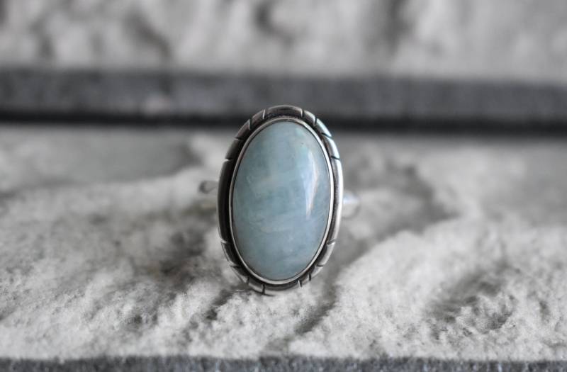 Natürlicher Aquamarinring, 925Er Silberring, Aquamarinring, Ovaler Formring, Aquamarinring von UniquejewelryIndia