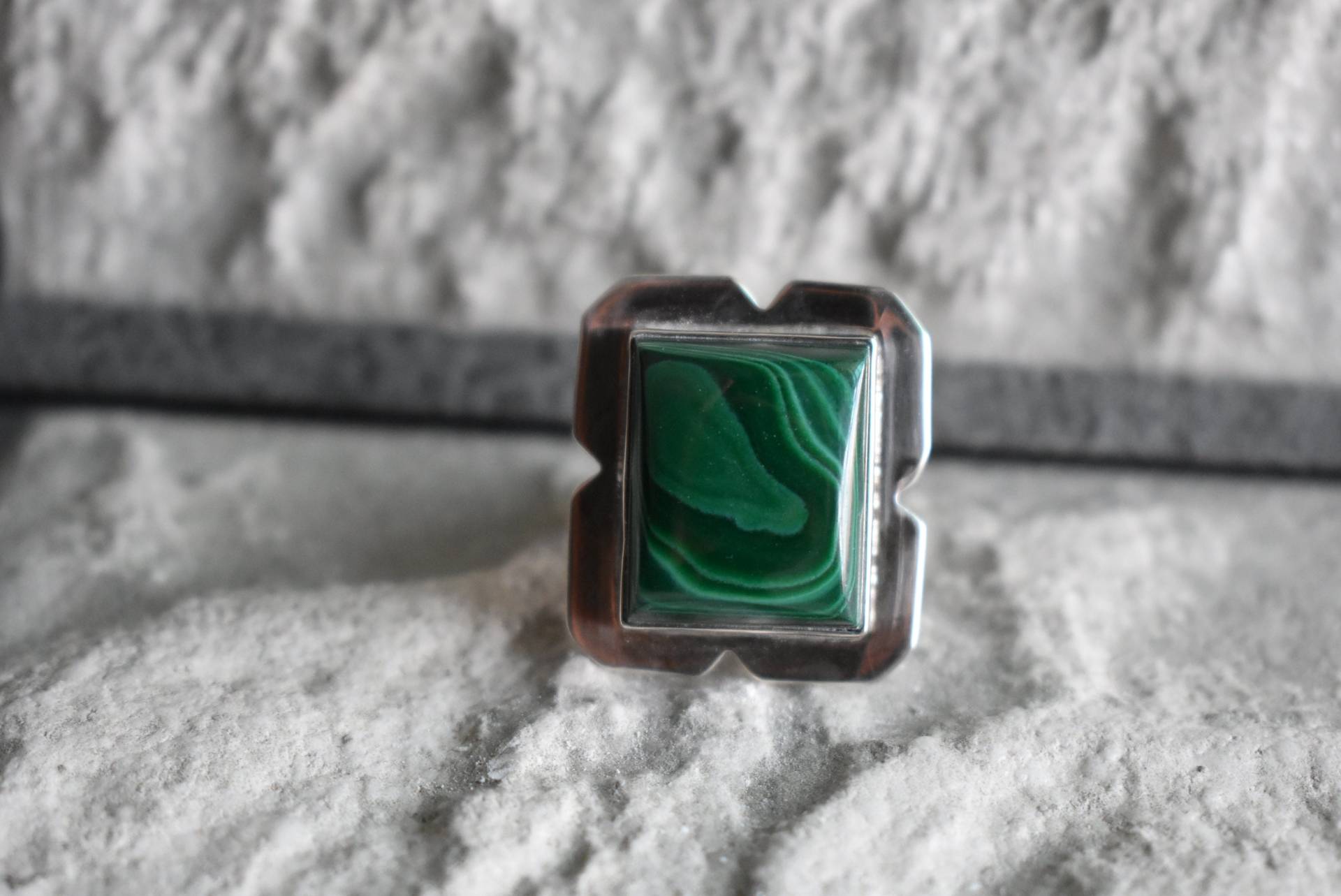 Natürlicher Grüner Malachit-Ring, 925Er Silberring, Seltener Natürlicher Ring Für Frauen von UniquejewelryIndia