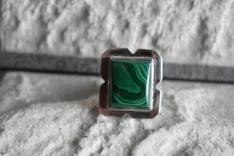 Natürlicher Grüner Malachit-Ring, 925Er Silberring, Seltener Natürlicher Ring Für Frauen von UniquejewelryIndia