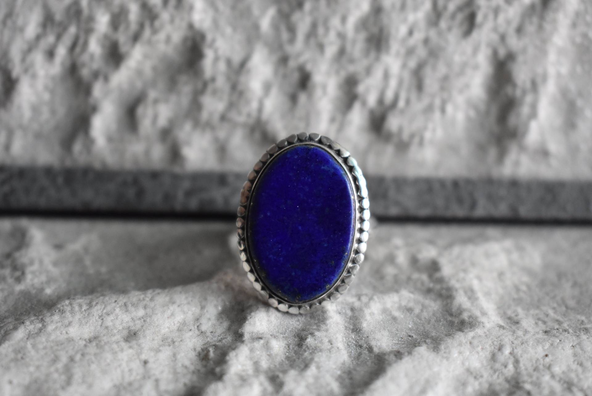 Natürlicher Lapis Lazuli Ring, 925 Silber Ring, Lapis Ring, Blau Ring, Seltener Blau Ring von UniquejewelryIndia