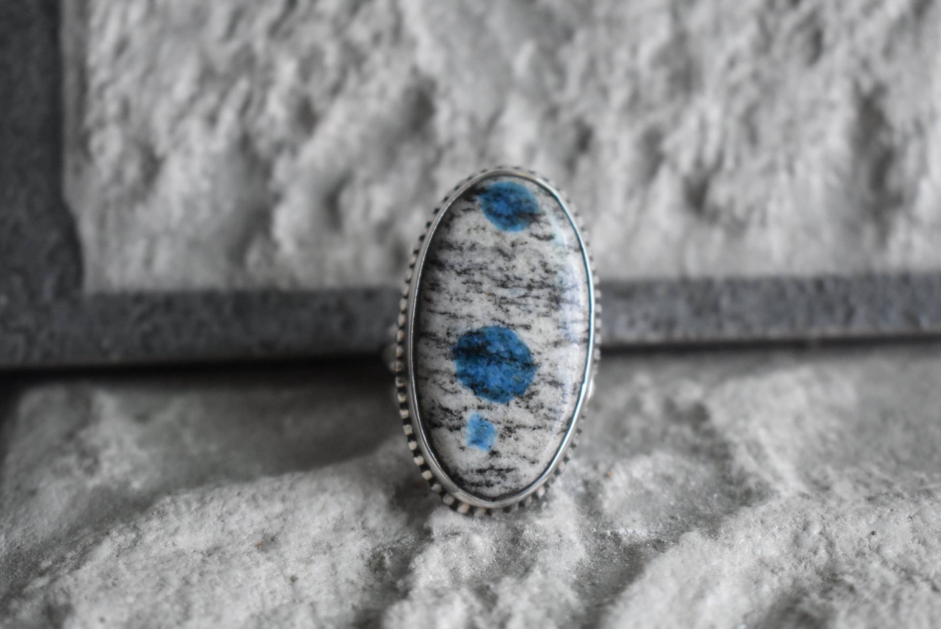 Natürlicher Weißer K2 Jaspisring, 925Er Silber Ovaler Formring, Jaspisring von UniquejewelryIndia