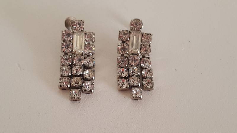 Baumeln Ohrringe, Strass Lange Teardrop Hochzeitsohrringe, Brautohrringe, Formeller Anlass von UniquelyWiredBeads