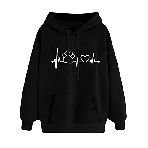 Uniqueunsame Kapuzenshirt Frau Langärmliche Pullover Polyester Herbste Kapuzenpullover Women's Leichter Lose Bedruckt Skater Crewneck Tunik Cool Mit Taschen von Uniqueunsame