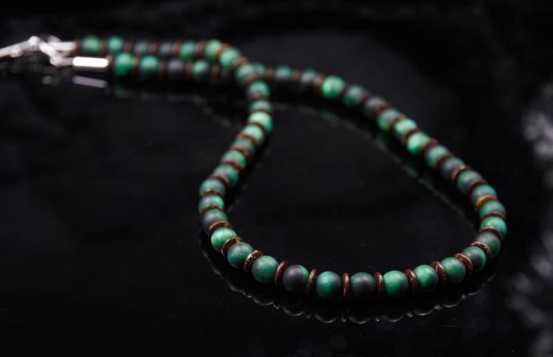 Grün Tigerauge Perlenkette Echt Männer Braun Kokosnuss Perlen Surfer Kette Für Mann Oder Frau Weihnachtsgeschenk von Uniquon