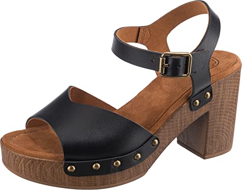 Unisa Damen Riemchensandalen Taco Sandalette Glattleder Fußbett Bequem Freizeit uni Damen Schuhe von Unisa