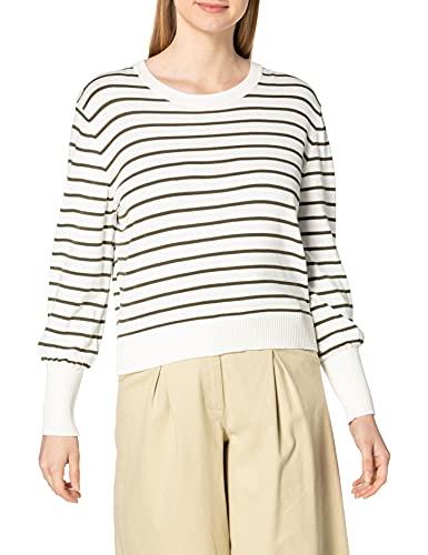 United Colors of Benetton (Z6ERJ) Damen T-Shirt G/C M/L 102me1n94 Pullover, Weiße Und Graue Streifen 903, XL von United Colors of Benetton (Z6ERJ)