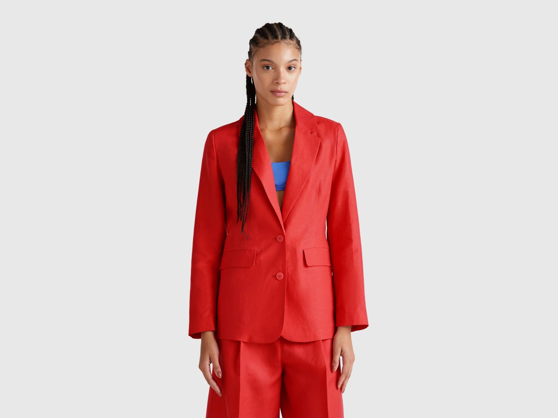 Benetton, Blazer Aus Leinenmischung, size , Ziegelrot, female Benetton, Blazer Aus Leinenmischung, size , Ziegelrot, female von United Colors of Benetton
