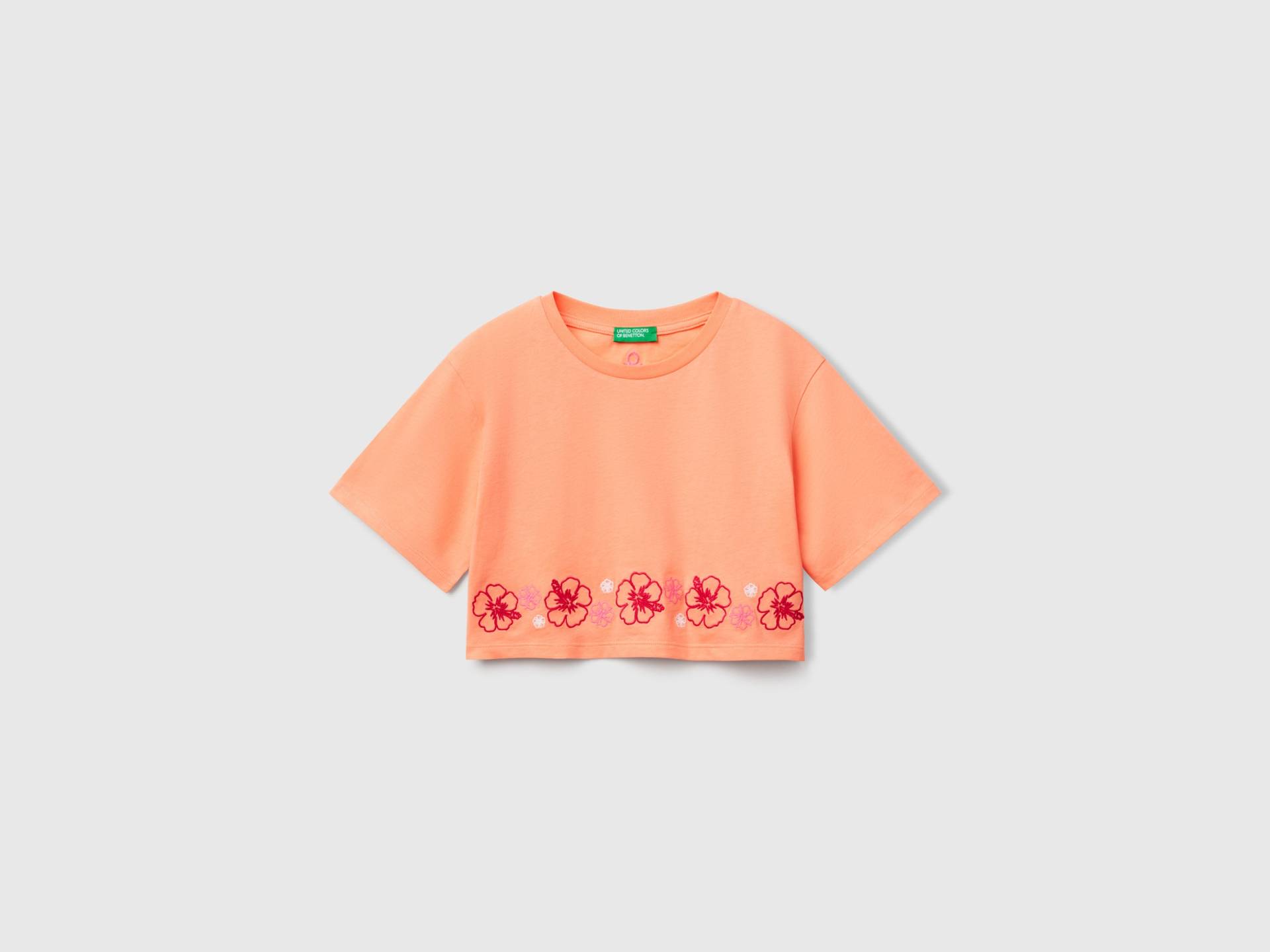 Benetton, Orangefarbenes T-shirt Mit Blumenstickerei, size L, Orange, female Benetton, Orangefarbenes T-shirt Mit Blumenstickerei, size L, Orange, female von United Colors of Benetton