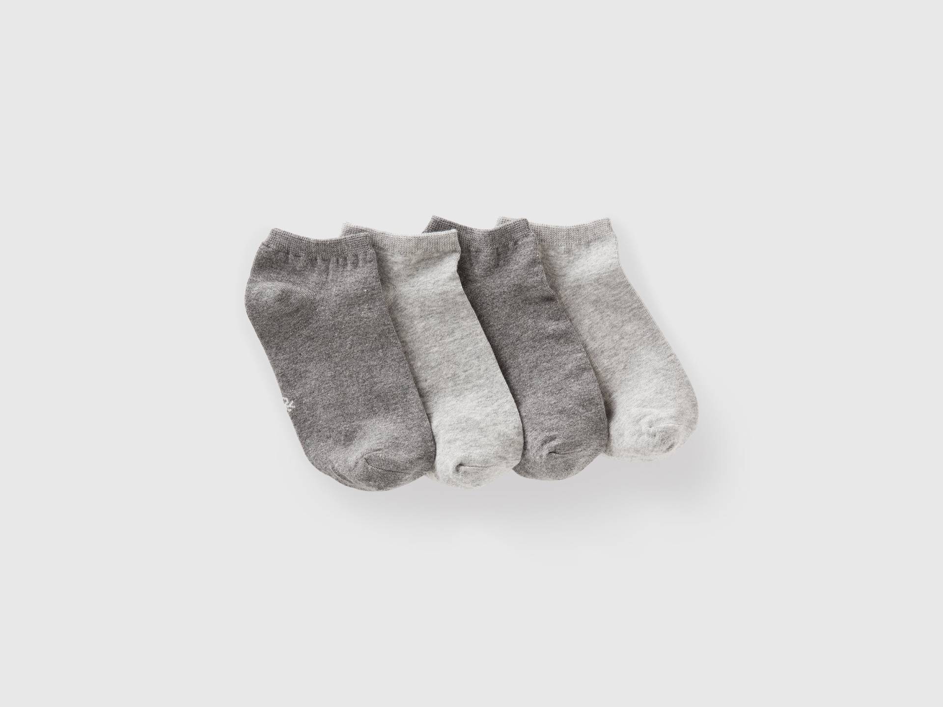 Benetton, Vier Paar Kurze Socken, size 30-34, Grau, male Benetton, Vier Paar Kurze Socken, size 30-34, Grau, male von United Colors of Benetton
