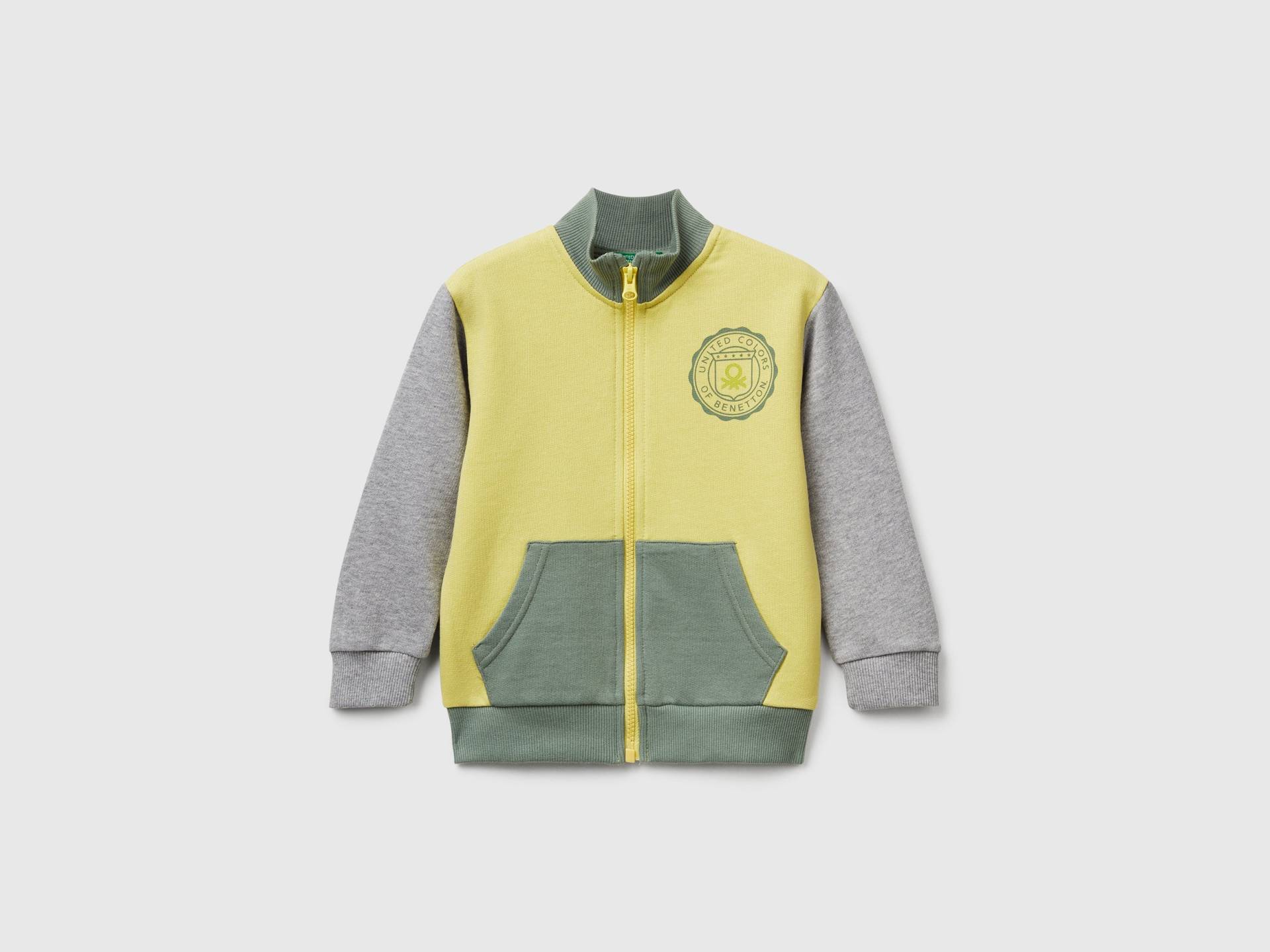 Benetton, Baumwoll-sweatshirt Mit Logo, size 104, Gelb, male von United Colors of Benetton