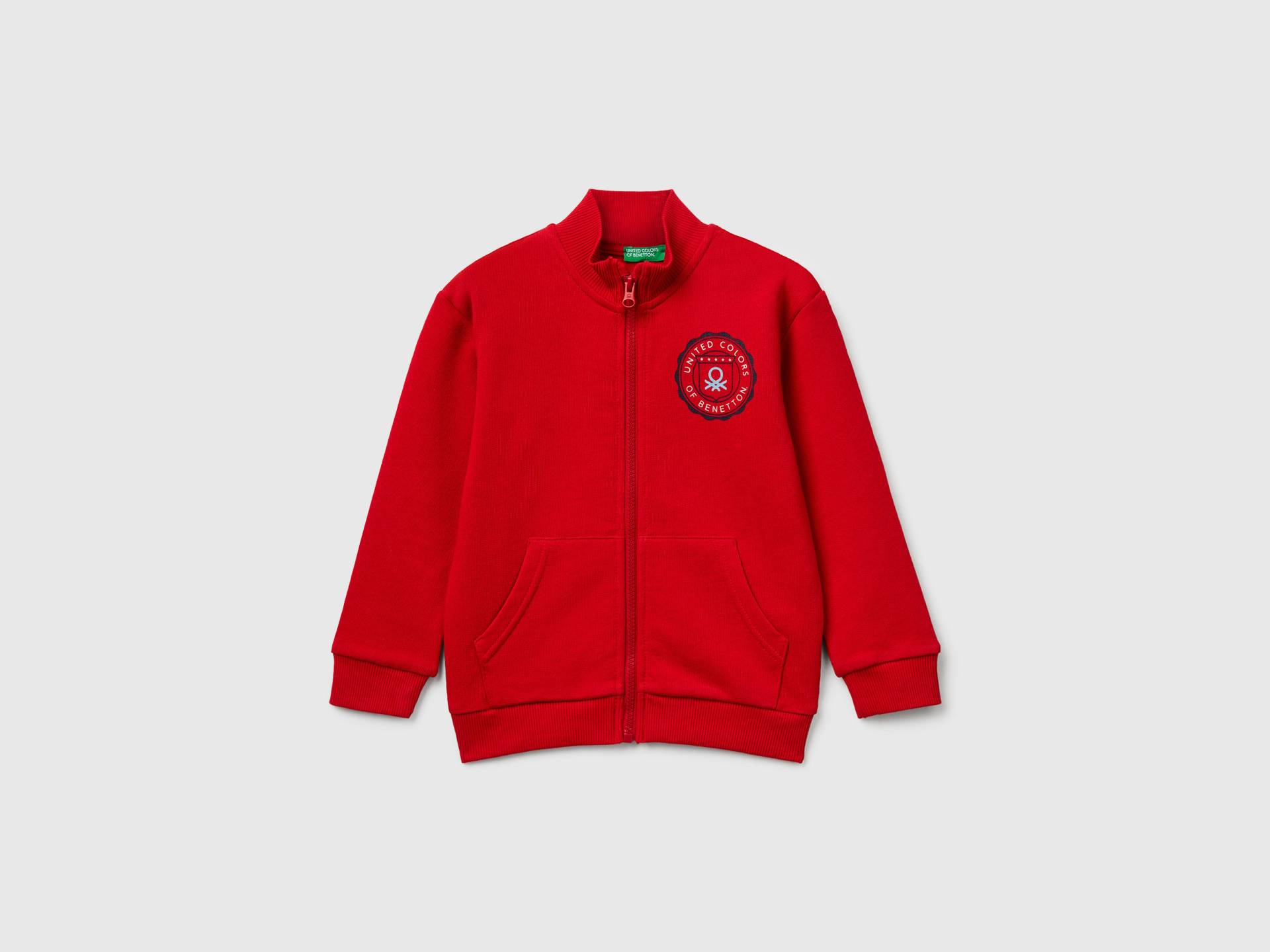 Benetton, Baumwoll-sweatshirt Mit Logo, size 110, Rot, male von United Colors of Benetton