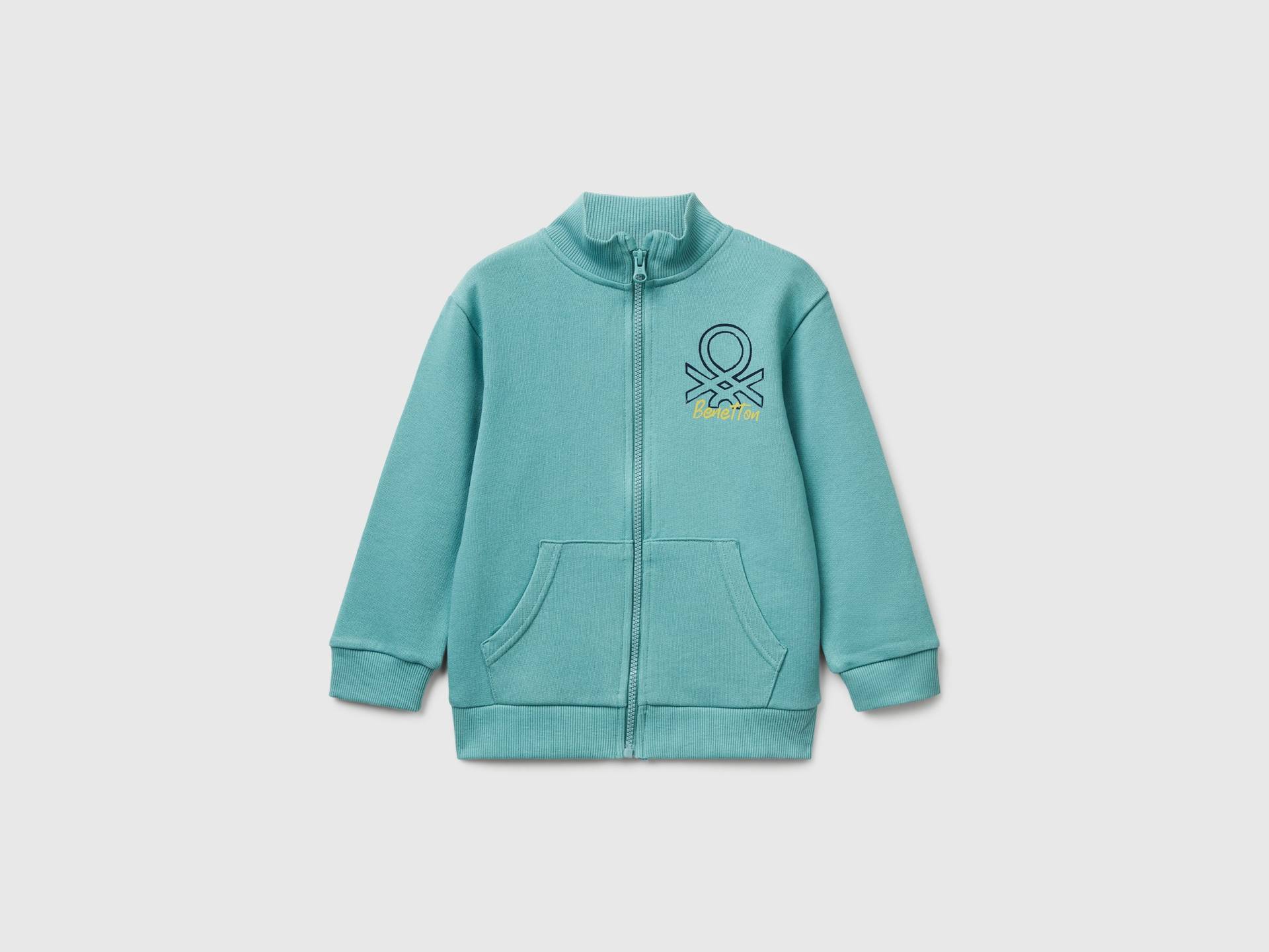Benetton, Baumwoll-sweatshirt Mit Logo, size 82, Blassblau, male von United Colors of Benetton