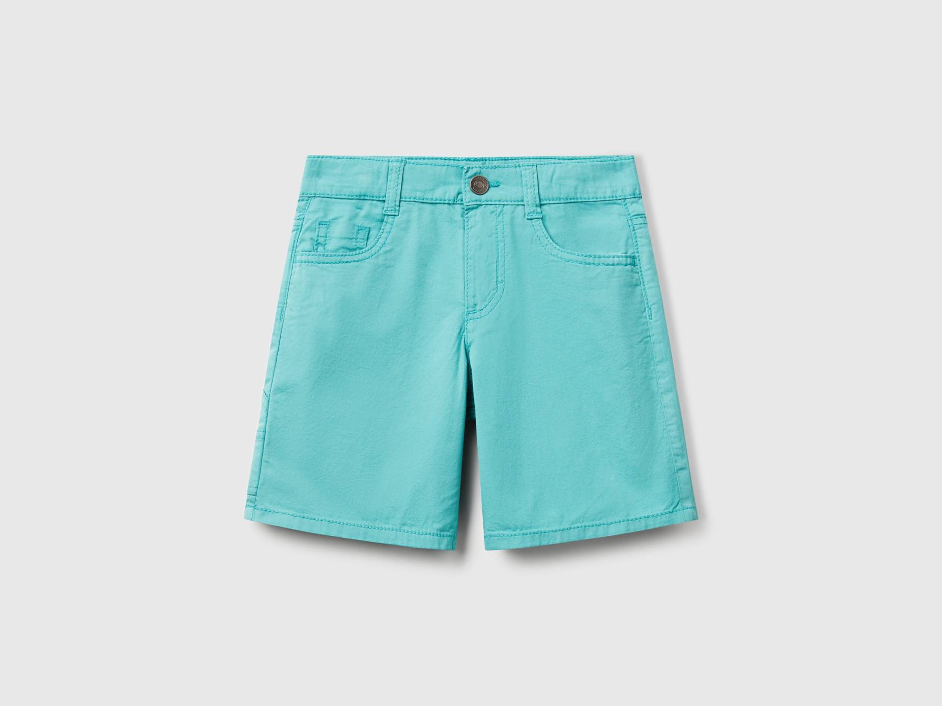 Benetton, Bermudashorts Mit Fünf Taschen, size 104, Türkisblau, male von United Colors of Benetton