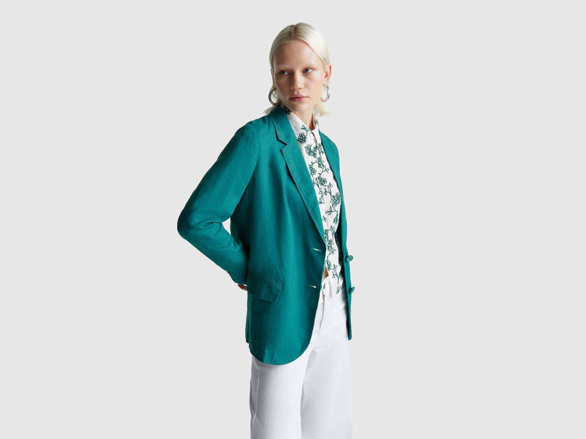 Benetton, Blazer Aus Reinem Leinen, size , Dunkelgrün, female Benetton, Blazer Aus Reinem Leinen, size , Dunkelgrün, female von United Colors of Benetton