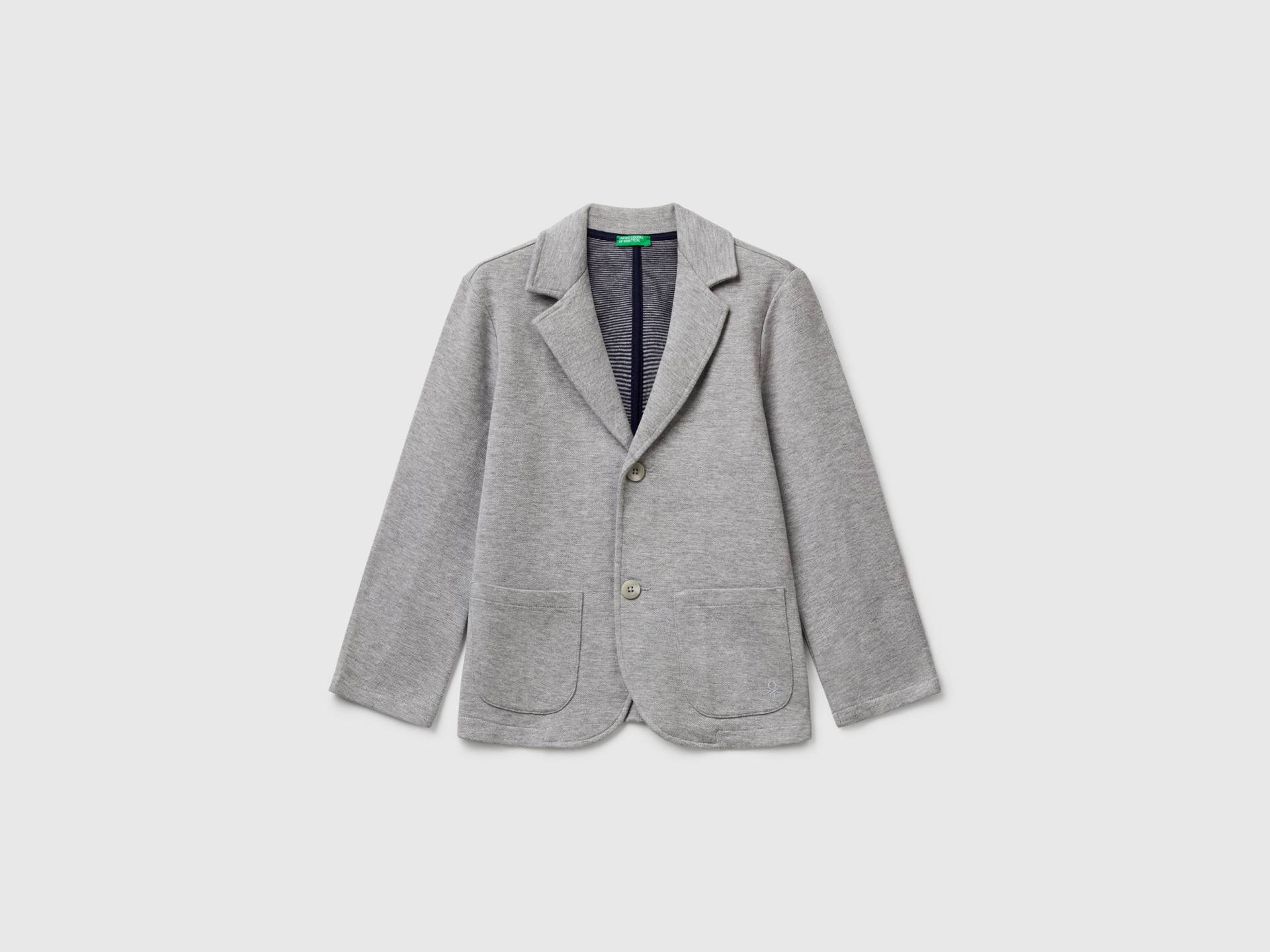 Benetton, Blazer Mit Taschen, size M, Hellgrau, male von United Colors of Benetton
