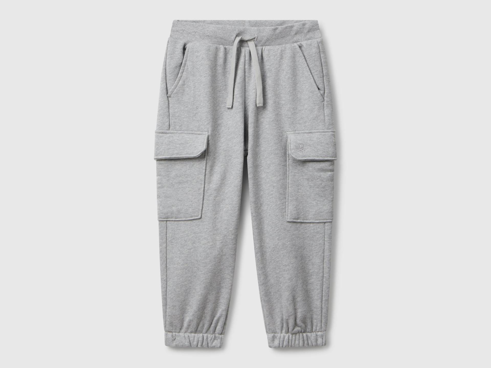 Benetton, Cargo-jogginghose Aus Fleece, size 116, Hellgrau, male Benetton, Cargo-jogginghose Aus Fleece, size 116, Hellgrau, male von United Colors of Benetton