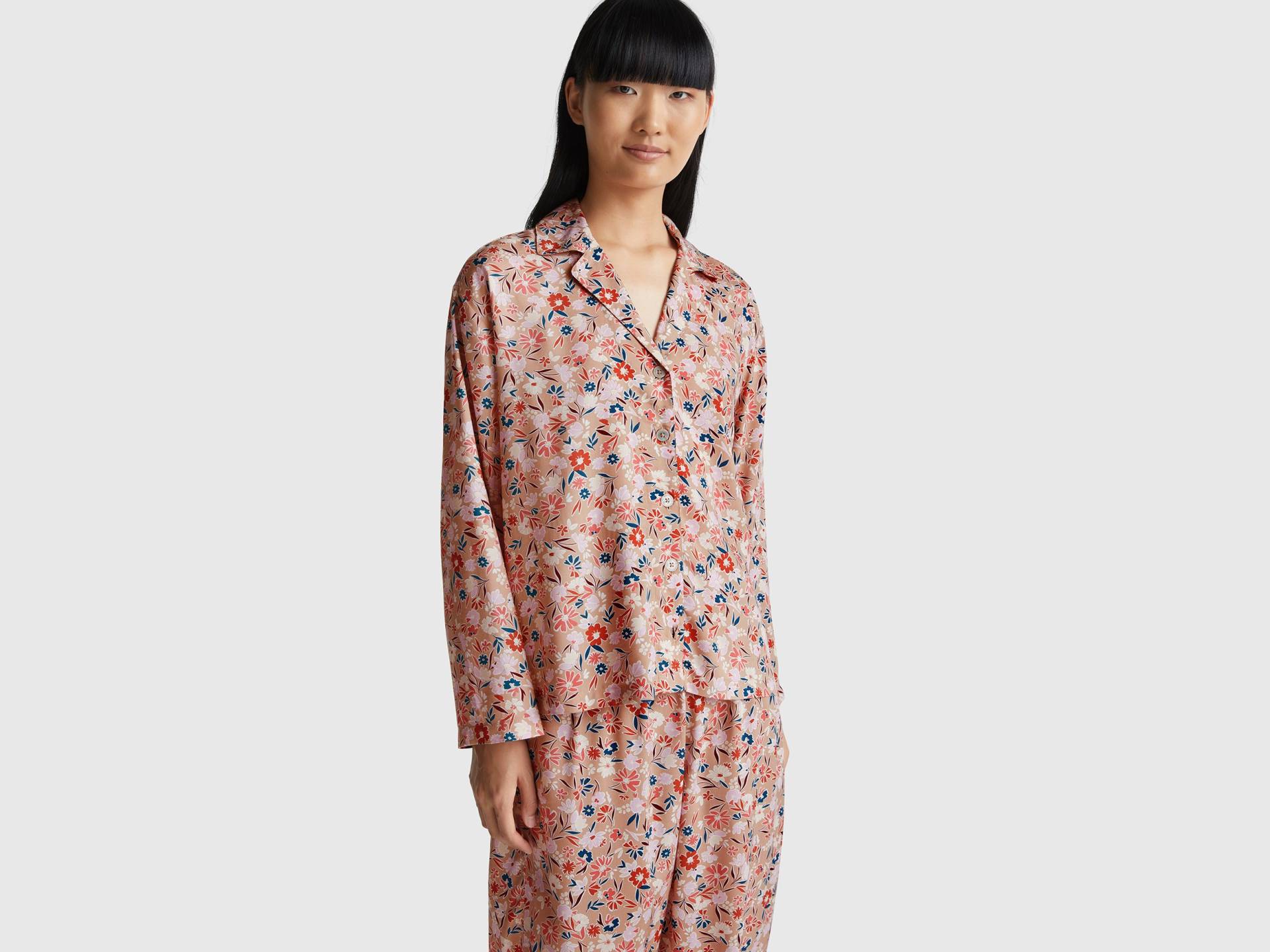 Benetton, Fließender Pyjama Mit Blumenmuster, size M, Pink, female Benetton, Fließender Pyjama Mit Blumenmuster, size M, Pink, female von United Colors of Benetton