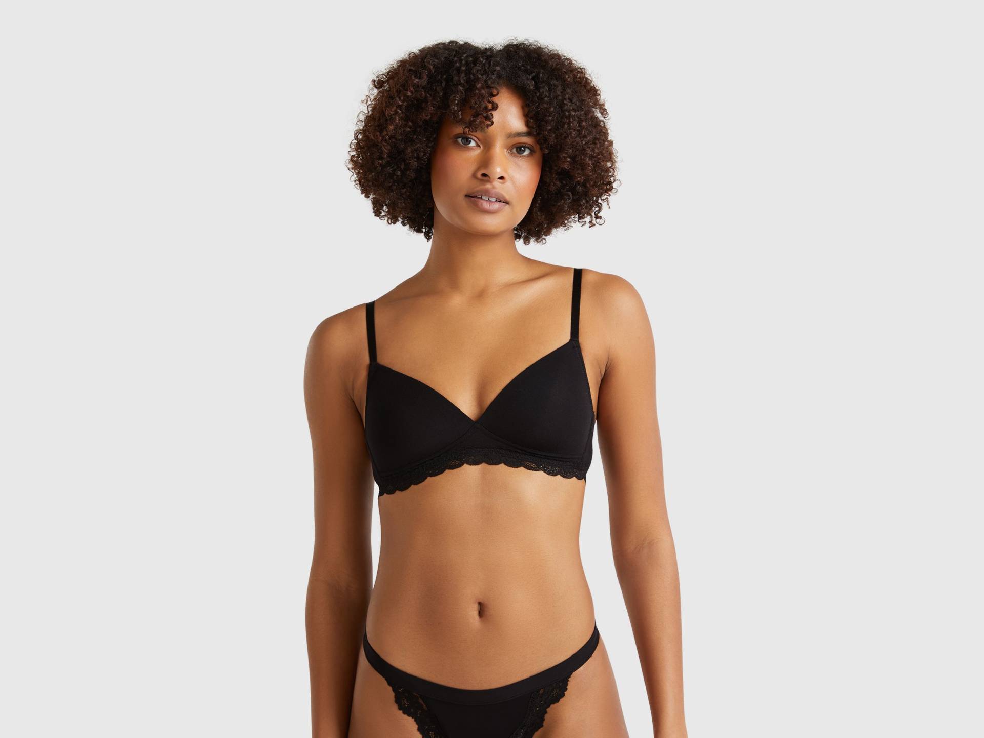Benetton, Gepolsterter Bh Aus Elastischem Modal, size , Schwarz, female von United Colors of Benetton