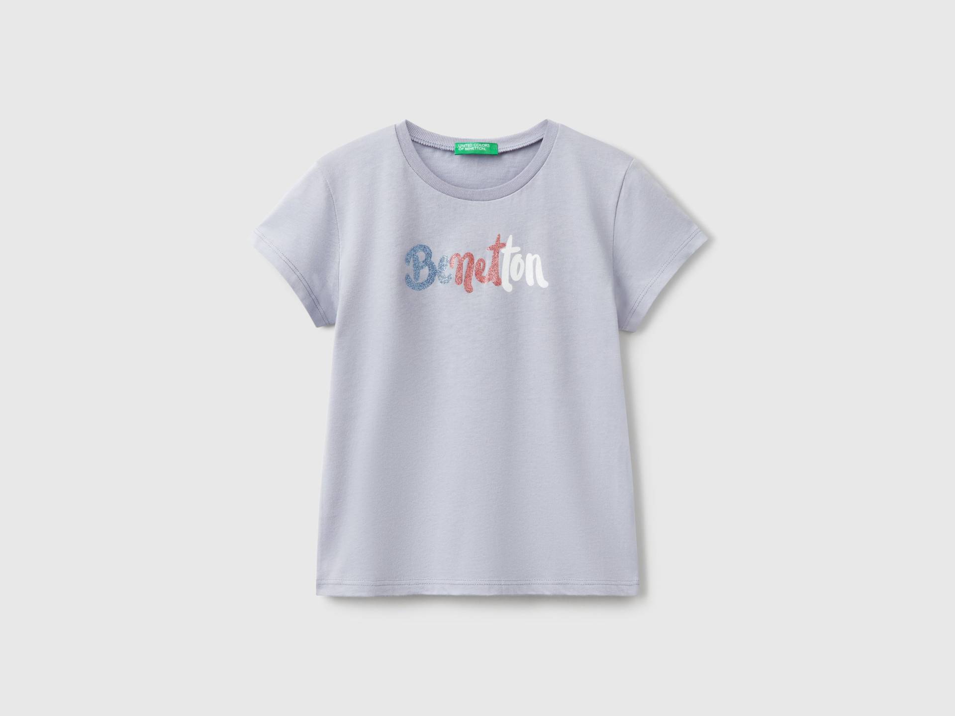 Benetton, Glitzer-logo-t-shirt Aus Baumwolle, size 3XL, Lavendelblau, female Benetton, Glitzer-logo-t-shirt Aus Baumwolle, size 3XL, Lavendelblau, female von United Colors of Benetton