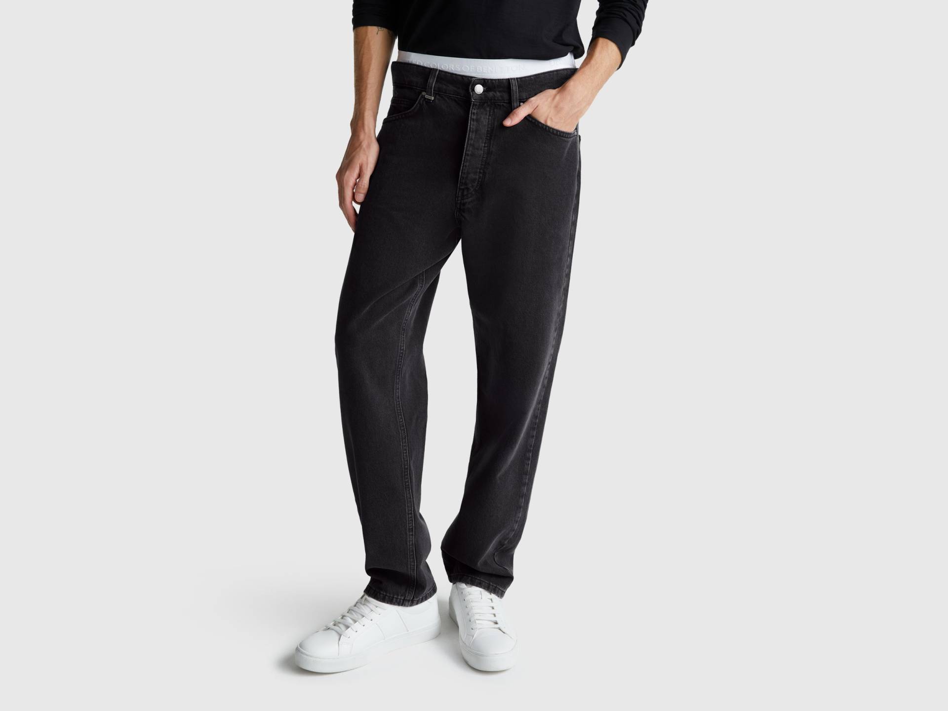 Benetton, Jeans Mit Entspannter Passform, size 38, Schwarz, male Benetton, Jeans Mit Entspannter Passform, size 38, Schwarz, male von United Colors of Benetton