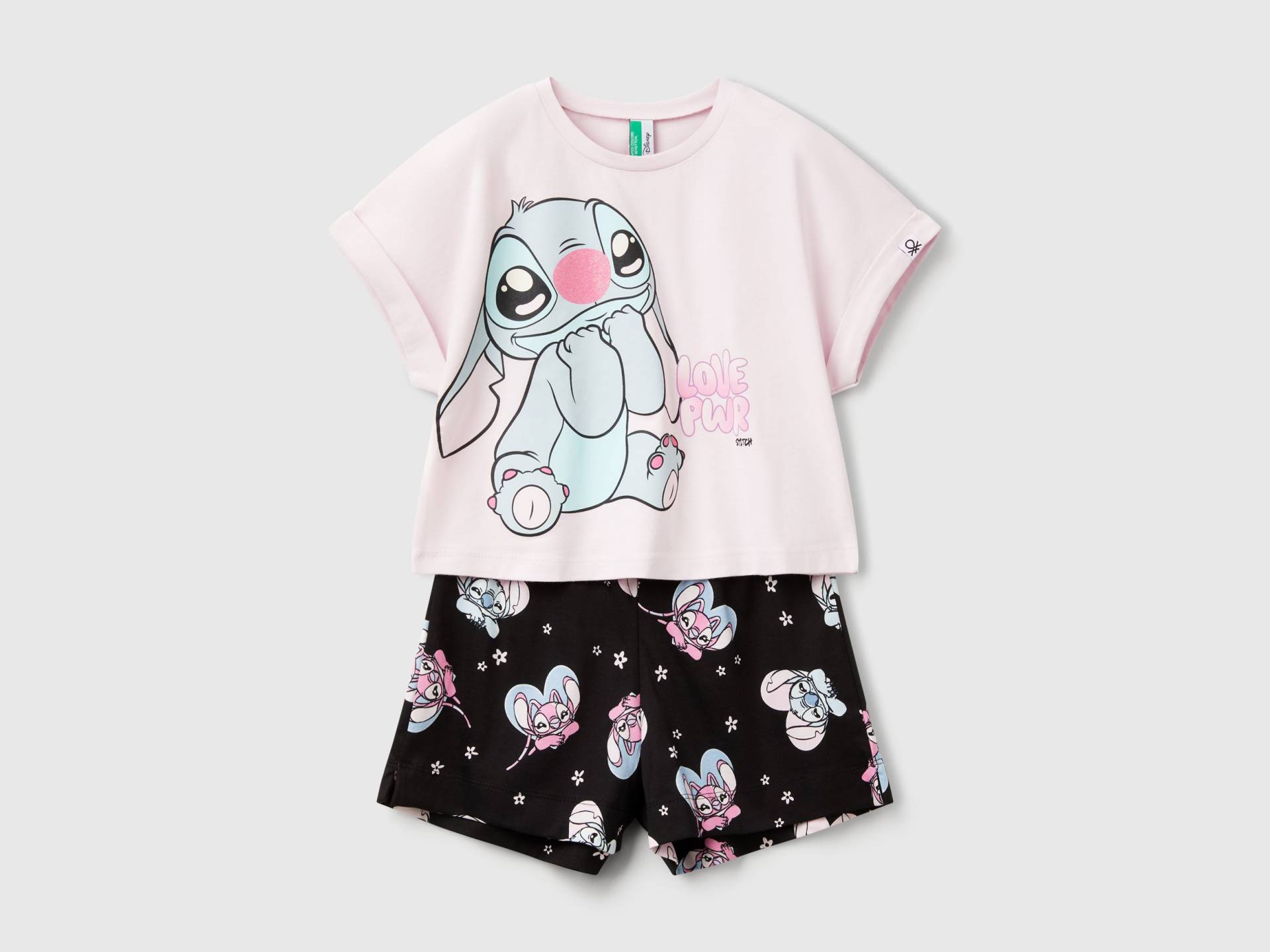 Benetton, Kurzer Pyjama Von Lilo & Stitch ©disney, size 90, Flieder, female von United Colors of Benetton