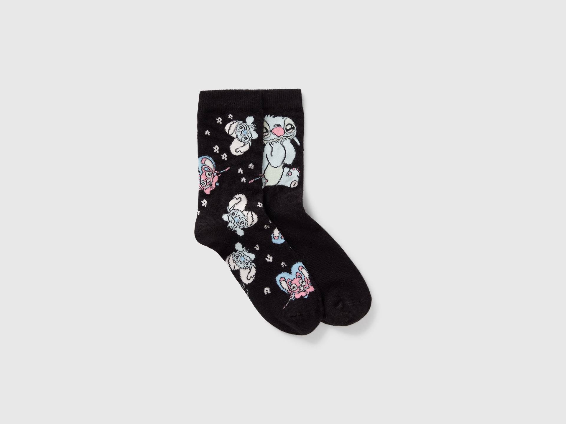 Benetton, Lilo & Sticth ©disney Socken, size 35-38, Schwarz, male von United Colors of Benetton