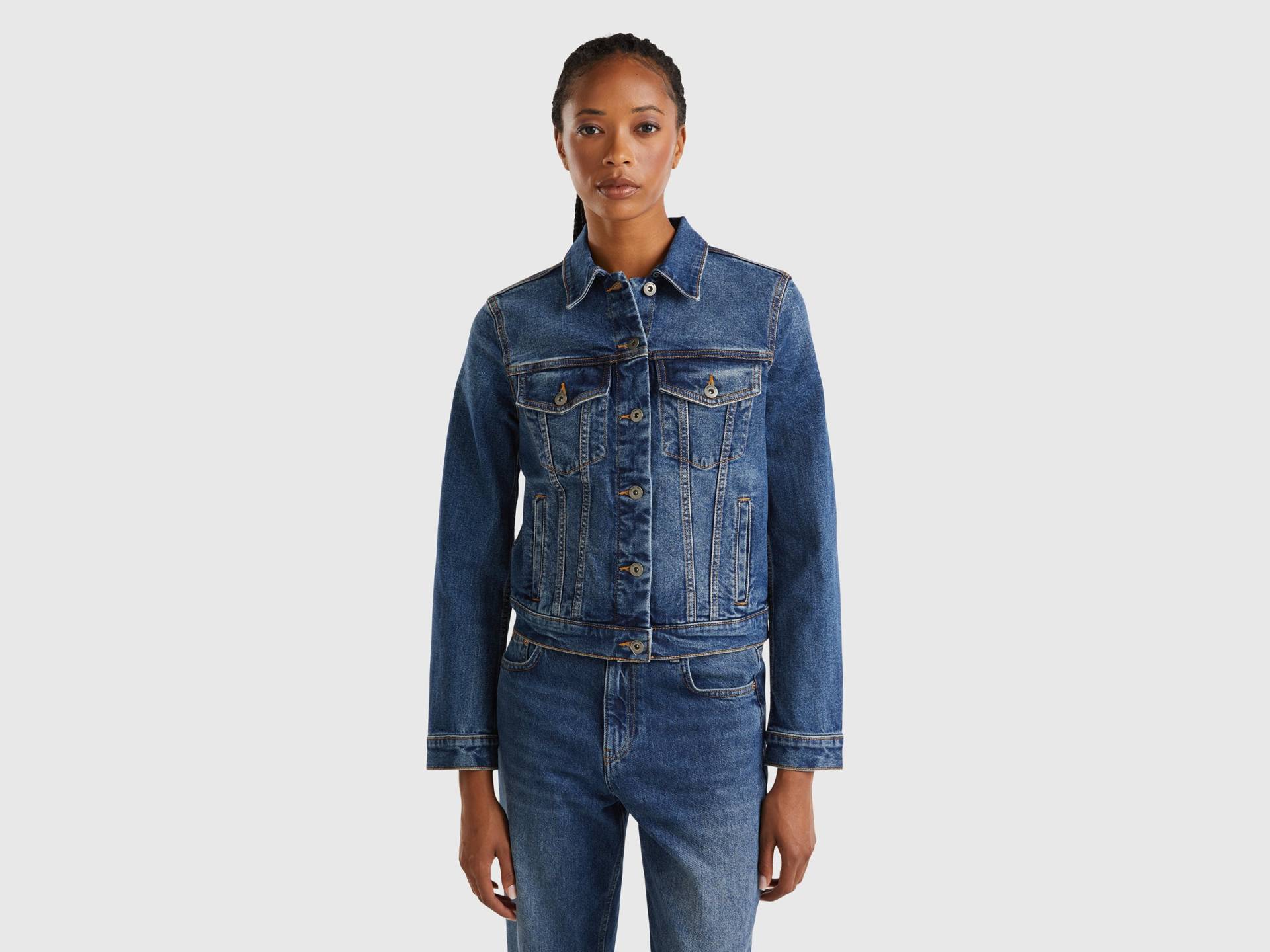 Benetton, Rider-jeansjacke, size XS, Dunkelblau, female von United Colors of Benetton