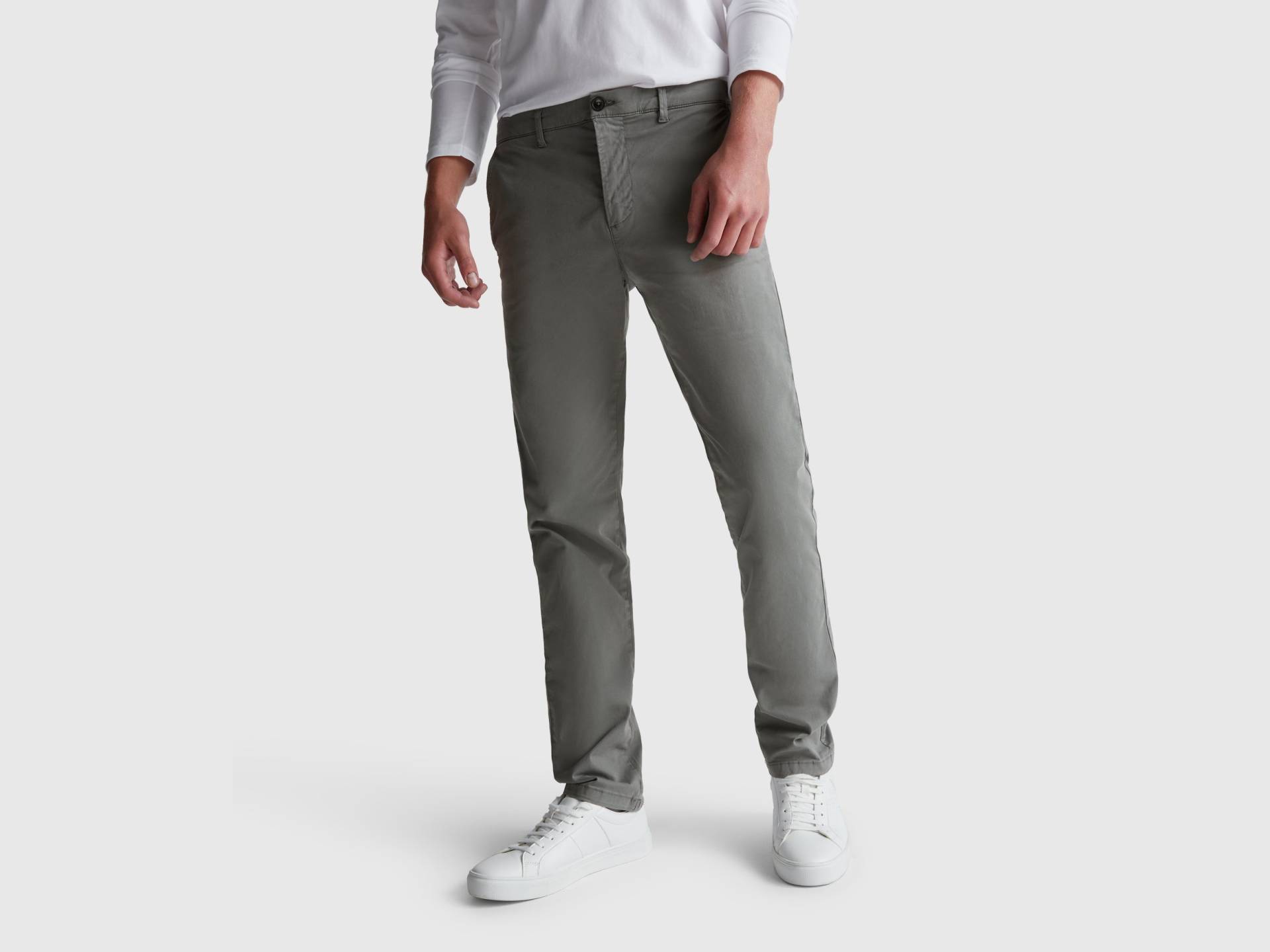 Benetton, Slim Fit Chinos Aus Baumwolle, size 42, Dunkelgrau, male Benetton, Slim Fit Chinos Aus Baumwolle, size 42, Dunkelgrau, male von United Colors of Benetton