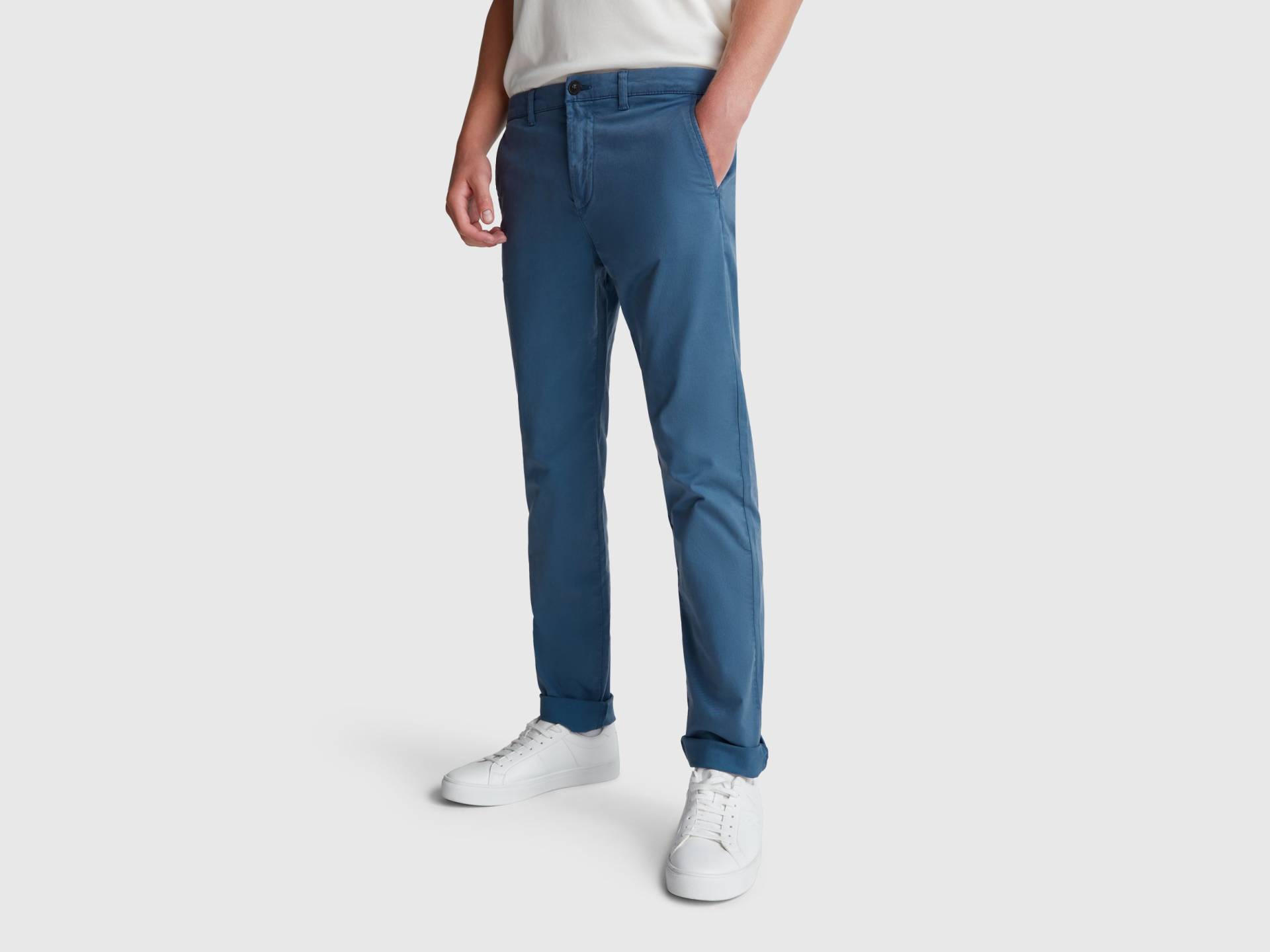 Benetton, Slim Fit Chinos Aus Baumwolle, size 54, Taubenblau, male Benetton, Slim Fit Chinos Aus Baumwolle, size 54, Taubenblau, male von United Colors of Benetton