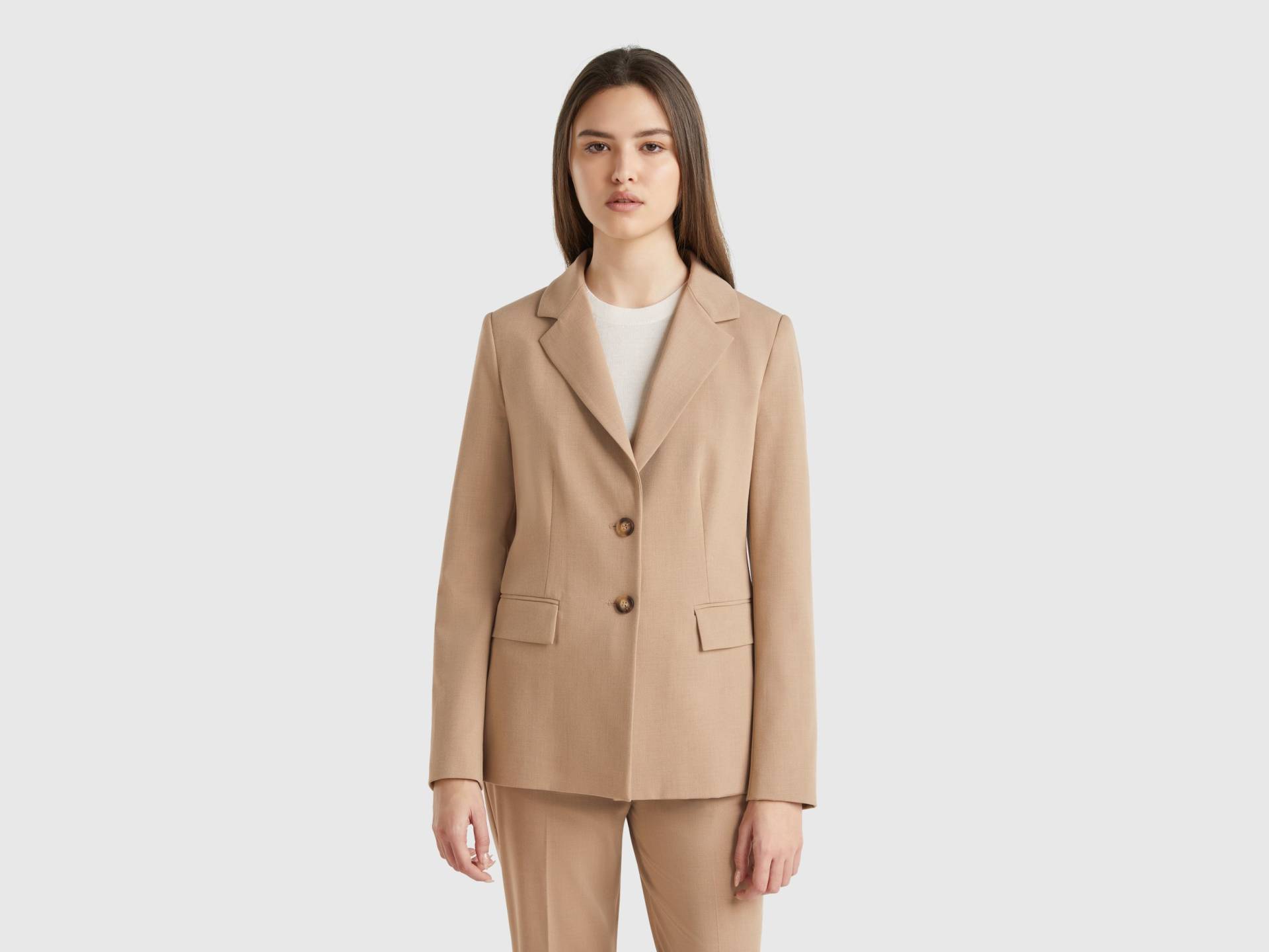Benetton, Slim-fit-blazer, size , Beige, female Benetton, Slim-fit-blazer, size , Beige, female von United Colors of Benetton