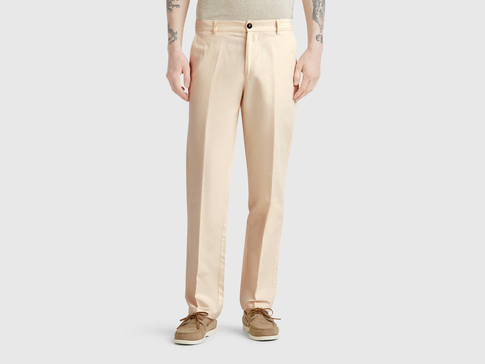 Benetton, Slim-fit-chinohose Aus Leinenmischung, size 56, Cremeweiss, male Benetton, Slim-fit-chinohose Aus Leinenmischung, size 56, Cremeweiss, male von United Colors of Benetton