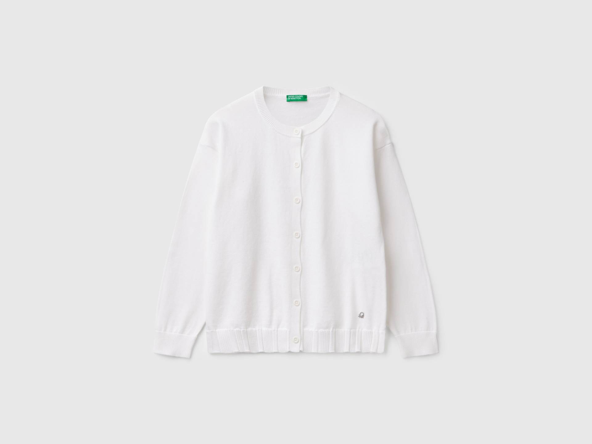 Benetton, Strickjacke Mit Rundhalsausschnitt Aus Reiner Baumwolle, size 2XL, Weiss, female Benetton, Strickjacke Mit Rundhalsausschnitt Aus Reiner Baumwolle, size 2XL, Weiss, female von United Colors of Benetton