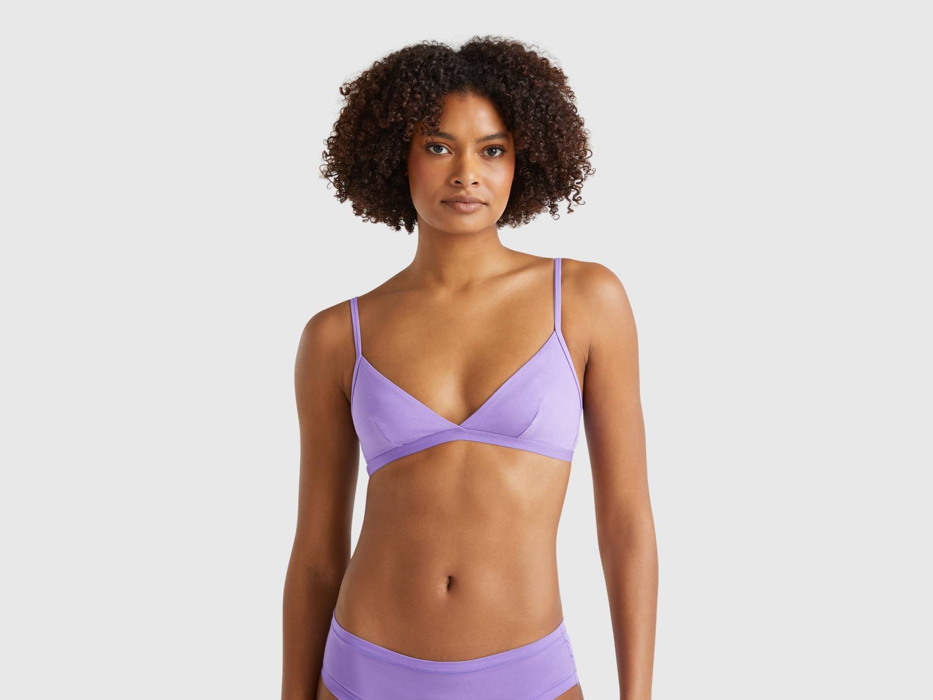 Benetton, Superelastischer Bh Aus Baumwolle, size 3°, Lavendelblau, female von United Colors of Benetton