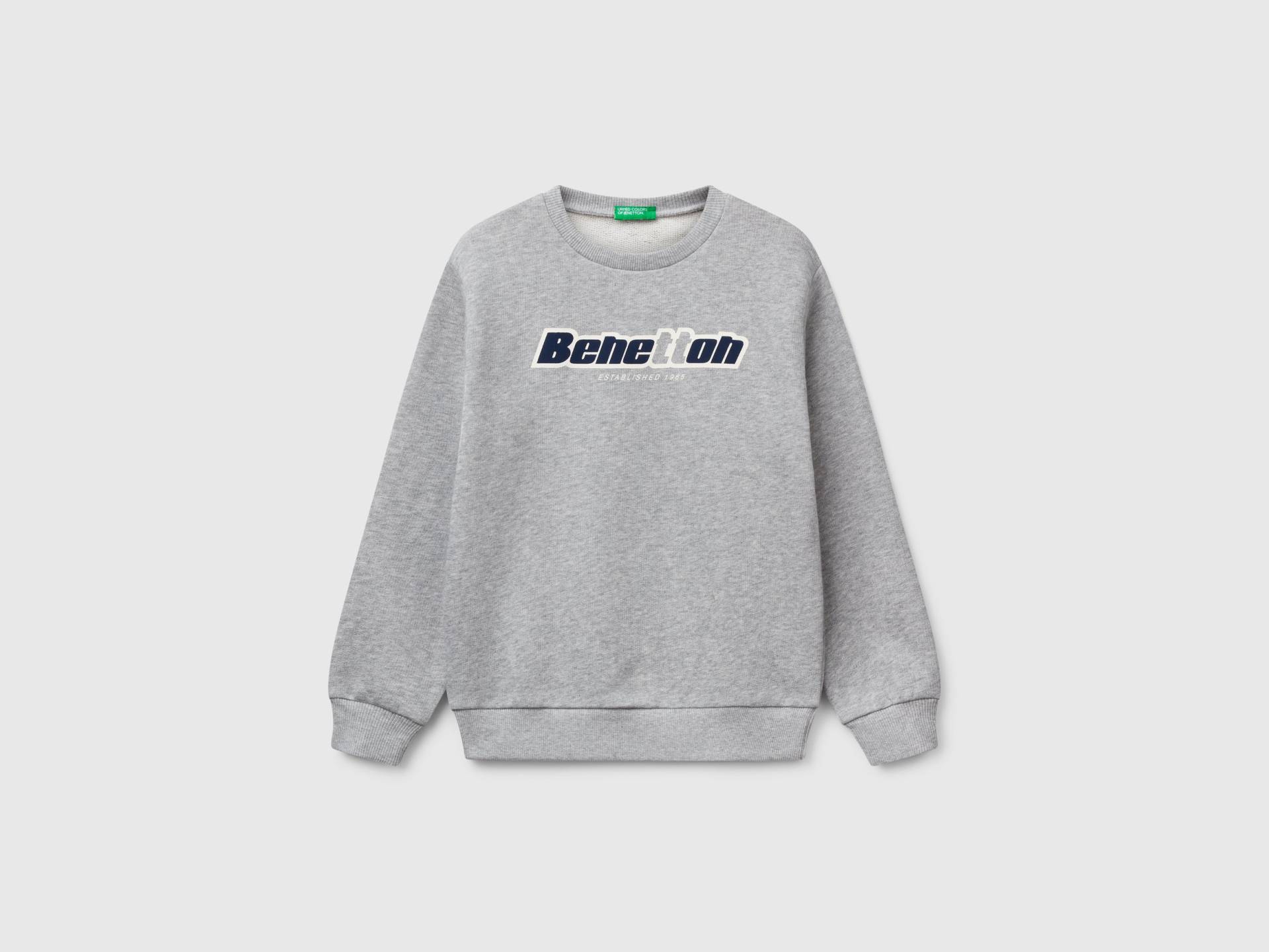 Benetton, Sweatshirt Aus Reiner Baumwolle Mit Aufdruck, size 3XL, Hellgrau, male Benetton, Sweatshirt Aus Reiner Baumwolle Mit Aufdruck, size 3XL, Hellgrau, male von United Colors of Benetton