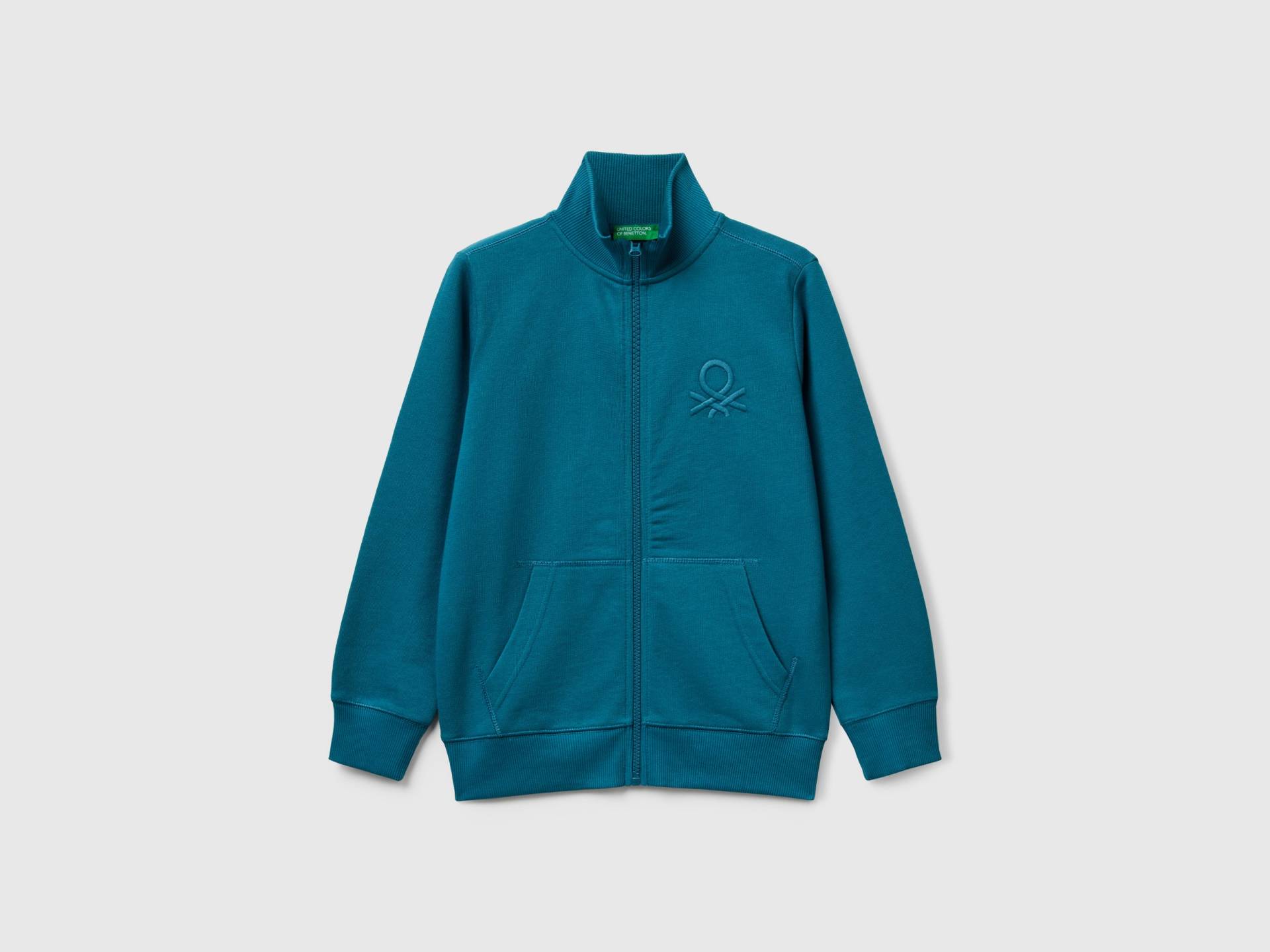 Benetton, Sweatshirt Aus Reiner Baumwolle Mit Reißverschluss, size L, Petrolgrün, male Benetton, Sweatshirt Aus Reiner Baumwolle Mit Reißverschluss, size L, Petrolgrün, male von United Colors of Benetton