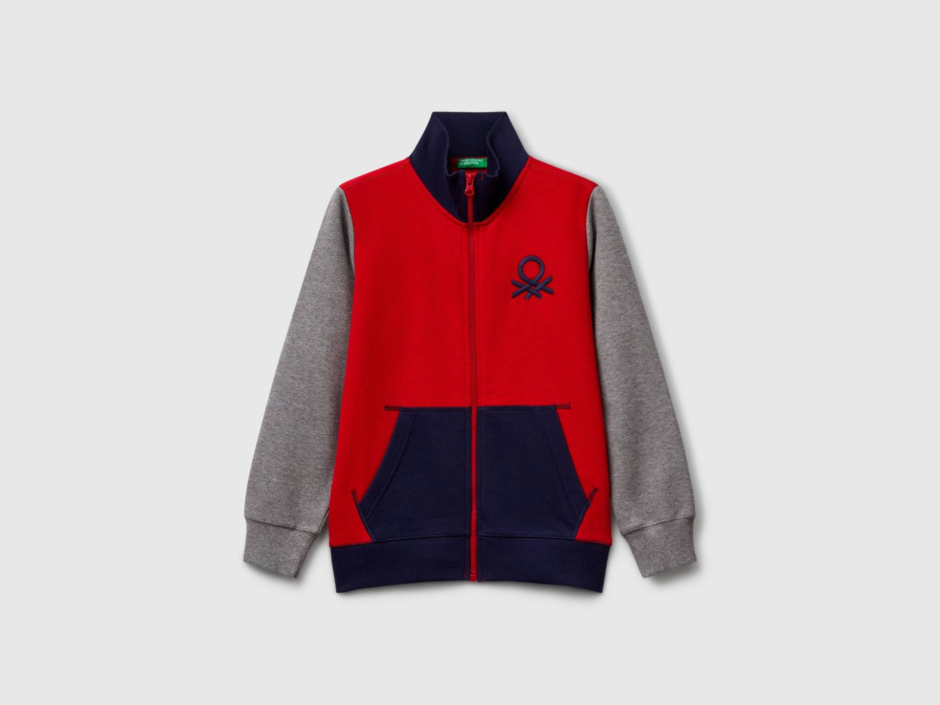 Benetton, Sweatshirt Aus Reiner Baumwolle Mit Reißverschluss, size S, Rot, male Benetton, Sweatshirt Aus Reiner Baumwolle Mit Reißverschluss, size S, Rot, male von United Colors of Benetton