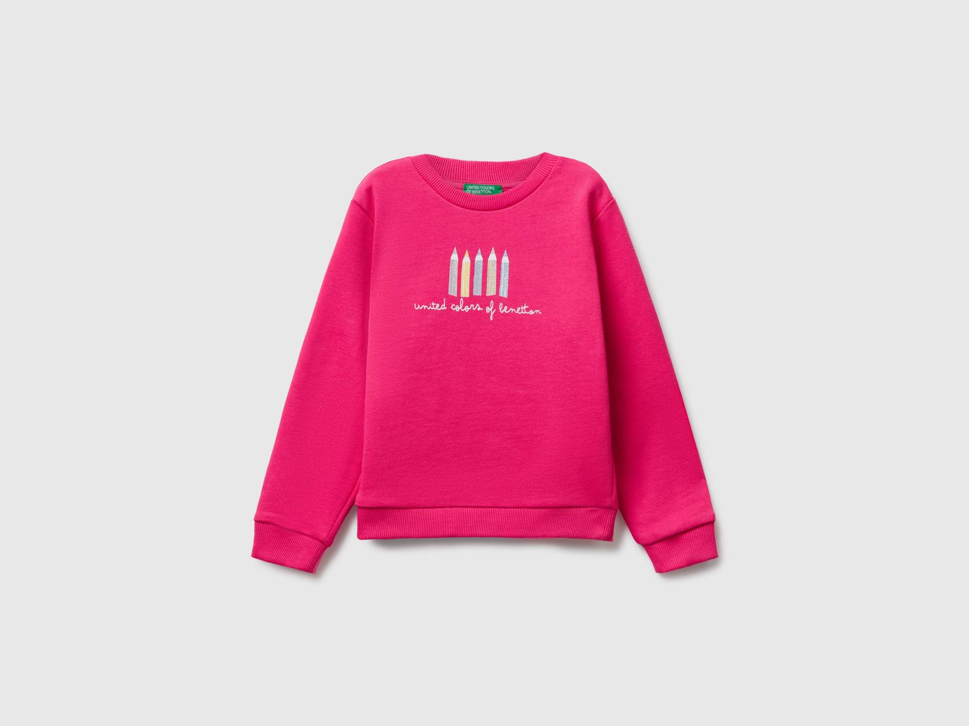 Benetton, Sweatshirt Mit Glitzer-print, size 98, Fuchsia, female Benetton, Sweatshirt Mit Glitzer-print, size 98, Fuchsia, female von United Colors of Benetton