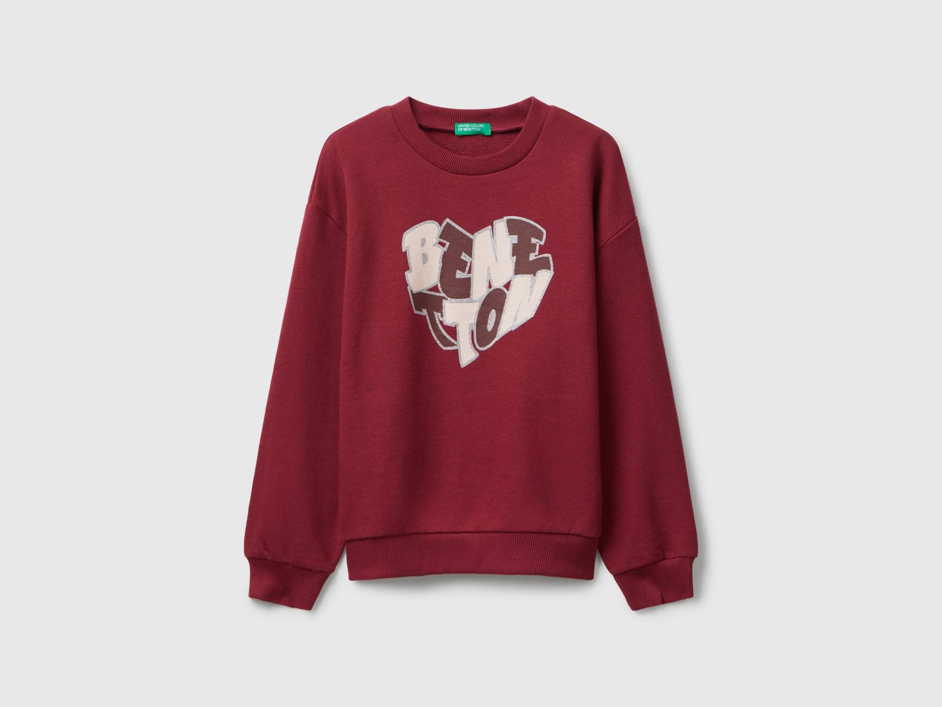 Benetton, Sweatshirt Mit Glitzerndem Logo-print, size 2XL, Bordeaux, female Benetton, Sweatshirt Mit Glitzerndem Logo-print, size 2XL, Bordeaux, female von United Colors of Benetton