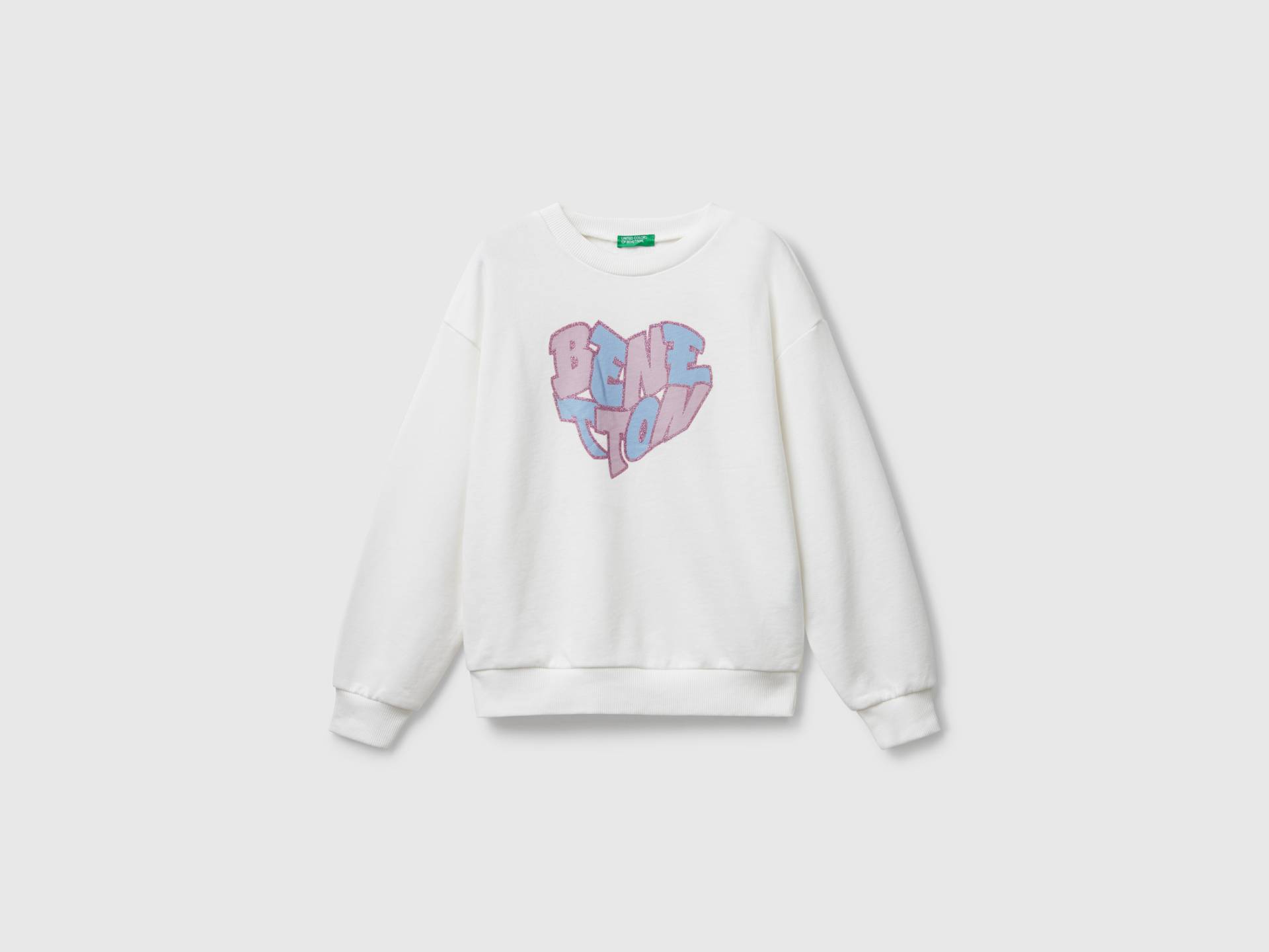 Benetton, Sweatshirt Mit Glitzerndem Logo-print, size 2XL, Cremeweiss, female Benetton, Sweatshirt Mit Glitzerndem Logo-print, size 2XL, Cremeweiss, female von United Colors of Benetton