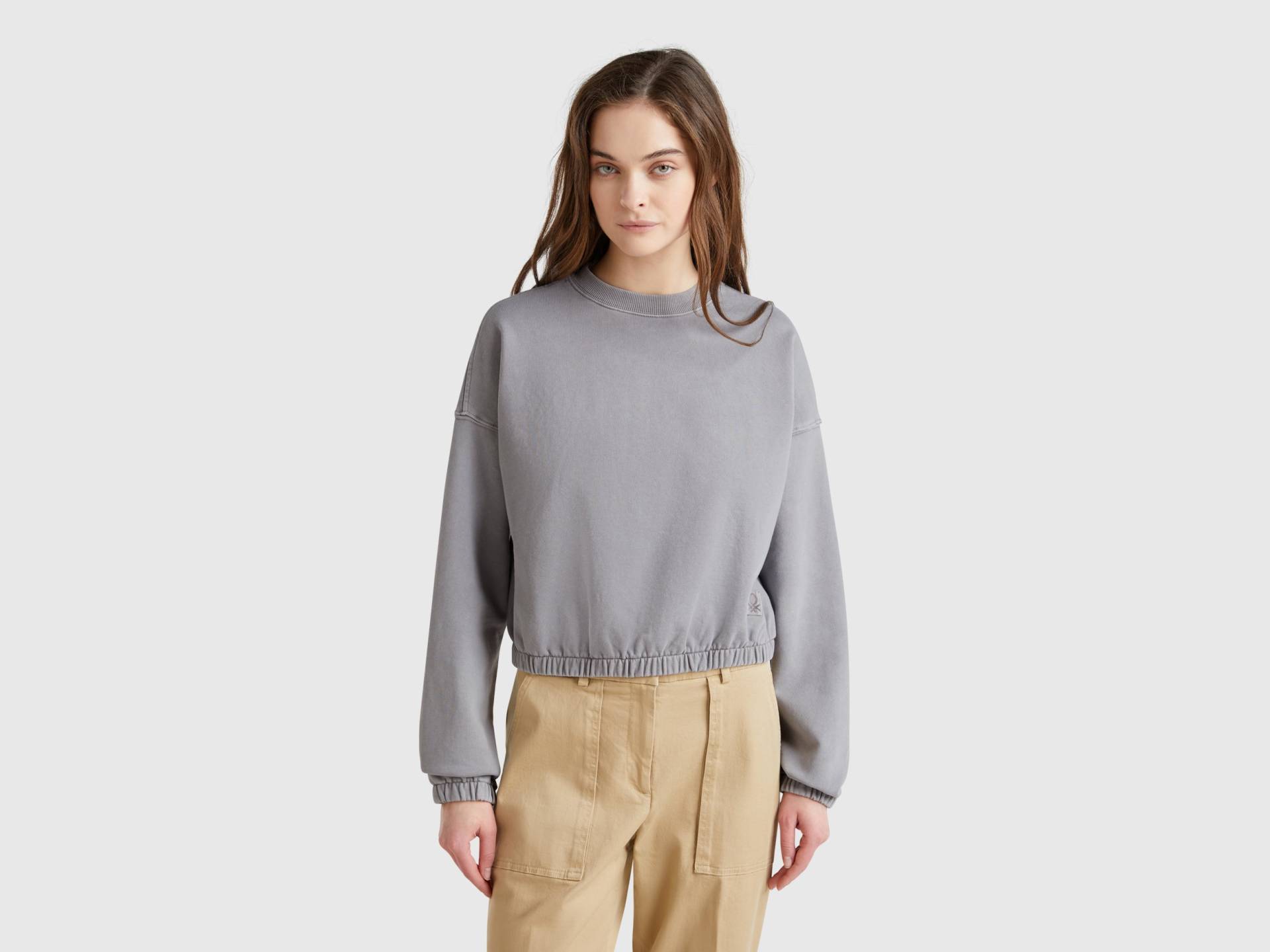 Benetton, Sweatshirt Mit Gummizug, size S, Grau, female Benetton, Sweatshirt Mit Gummizug, size S, Grau, female von United Colors of Benetton