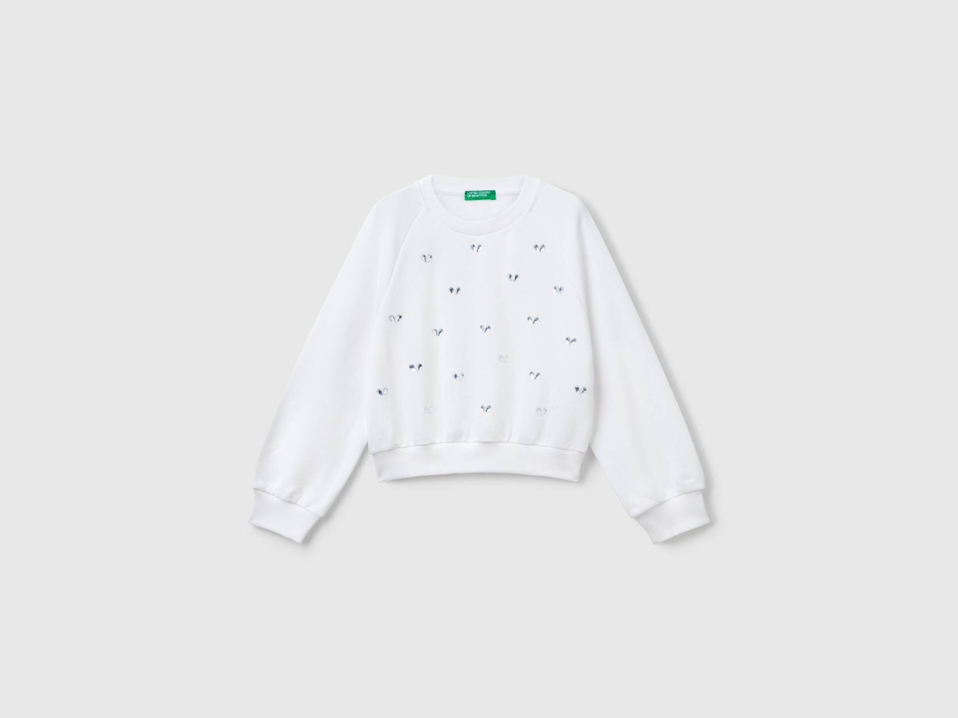Benetton, Sweatshirt Mit Herz-strasssteinen, size 2XL, Weiss, female Benetton, Sweatshirt Mit Herz-strasssteinen, size 2XL, Weiss, female von United Colors of Benetton